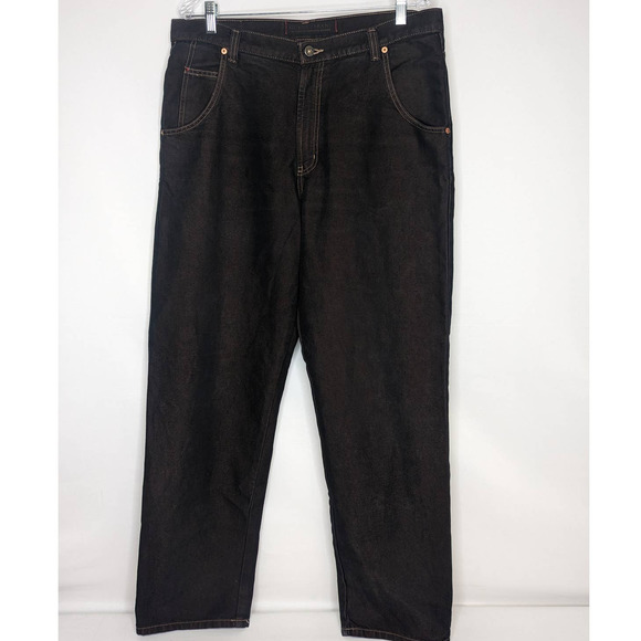 Vintage Guess USA Loose Baggy Fit Straight Leg Jeans Metallic Brown 36 x 33 90s - Picture 1 of 7